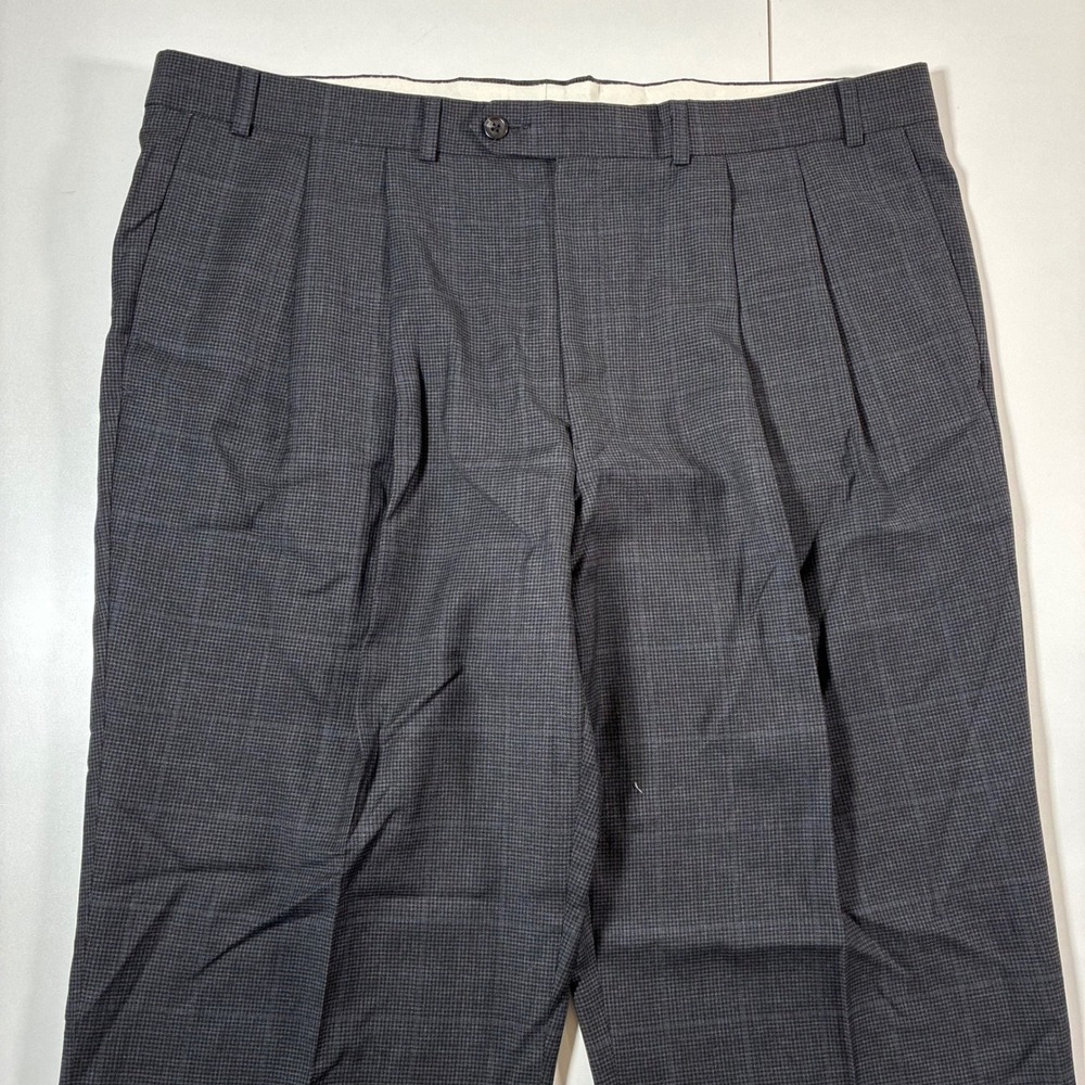 Ralph‎ Ralph Lauren Wool Cashmere Dress Pants 40x30 Grey Glen Plaid Houndstooth - Picture 3 of 11